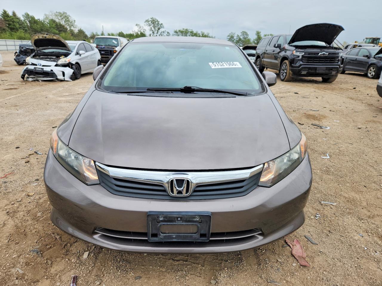 2012 Honda Civic Lx Gray vin: 19XFB2F58CE041829
