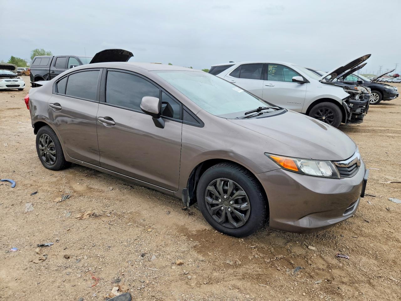 2012 Honda Civic Lx Gray vin: 19XFB2F58CE041829