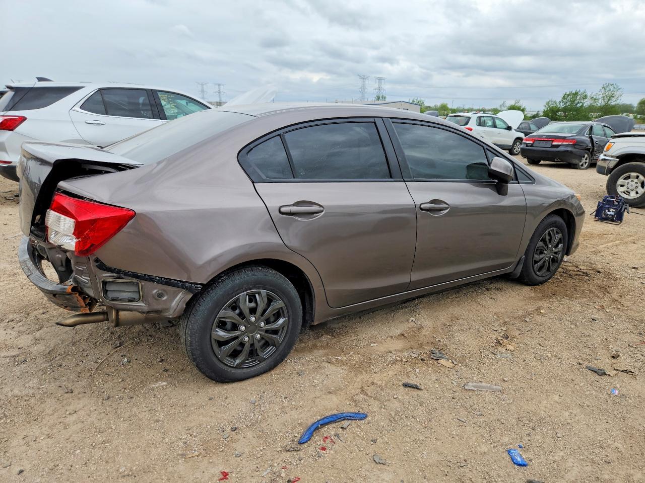 2012 Honda Civic Lx Gray vin: 19XFB2F58CE041829