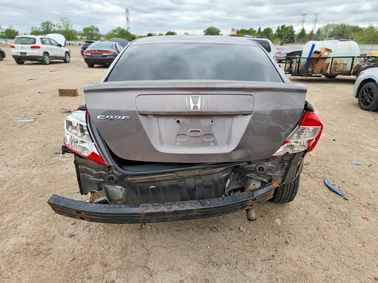 2012 Honda Civic Lx Gray vin: 19XFB2F58CE041829
