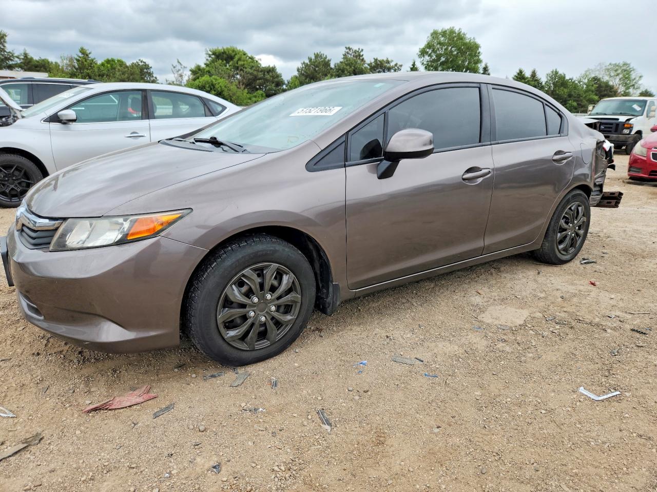 2012 Honda Civic Lx Gray vin: 19XFB2F58CE041829