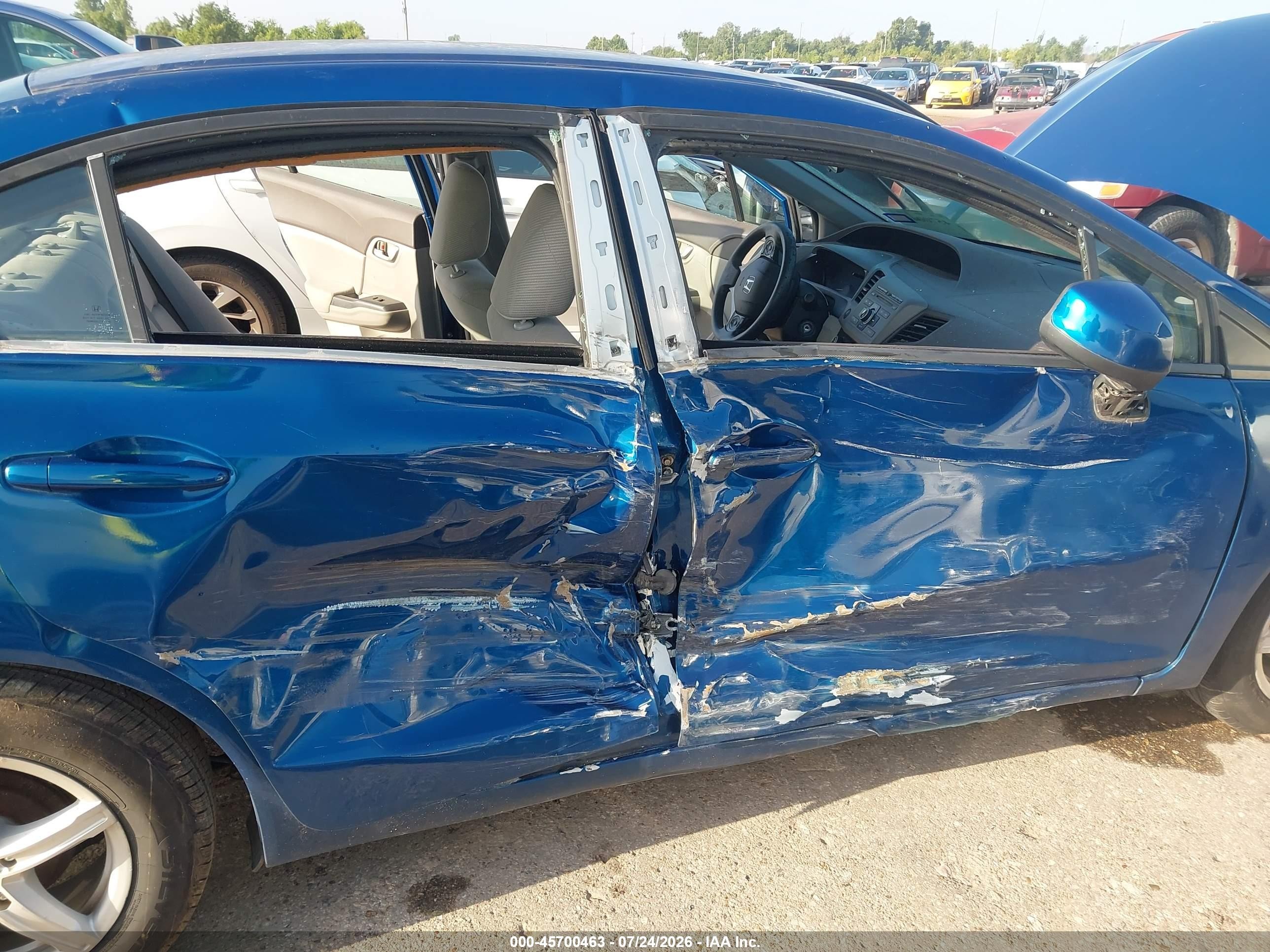 2012 Honda Civic Lx Blue vin: 19XFB2F58CE065189