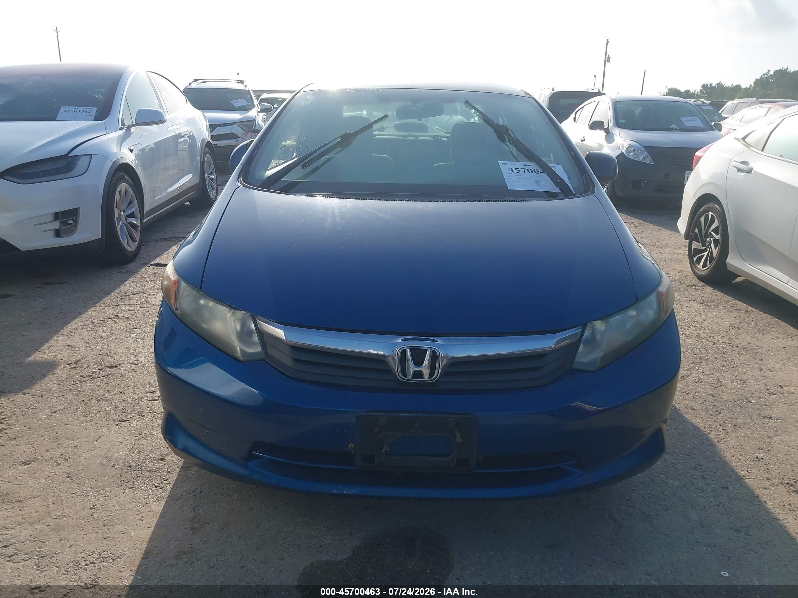 2012 Honda Civic Lx Blue vin: 19XFB2F58CE065189