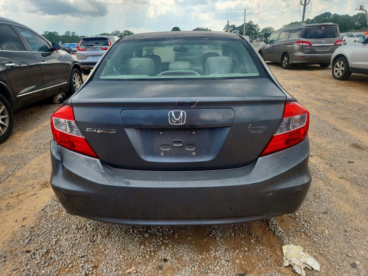 2012 Honda Civic Lx Gray vin: 19XFB2F58CE072272