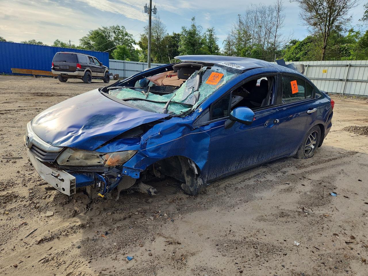 2012 Honda Civic Lx Blue vin: 19XFB2F58CE073437