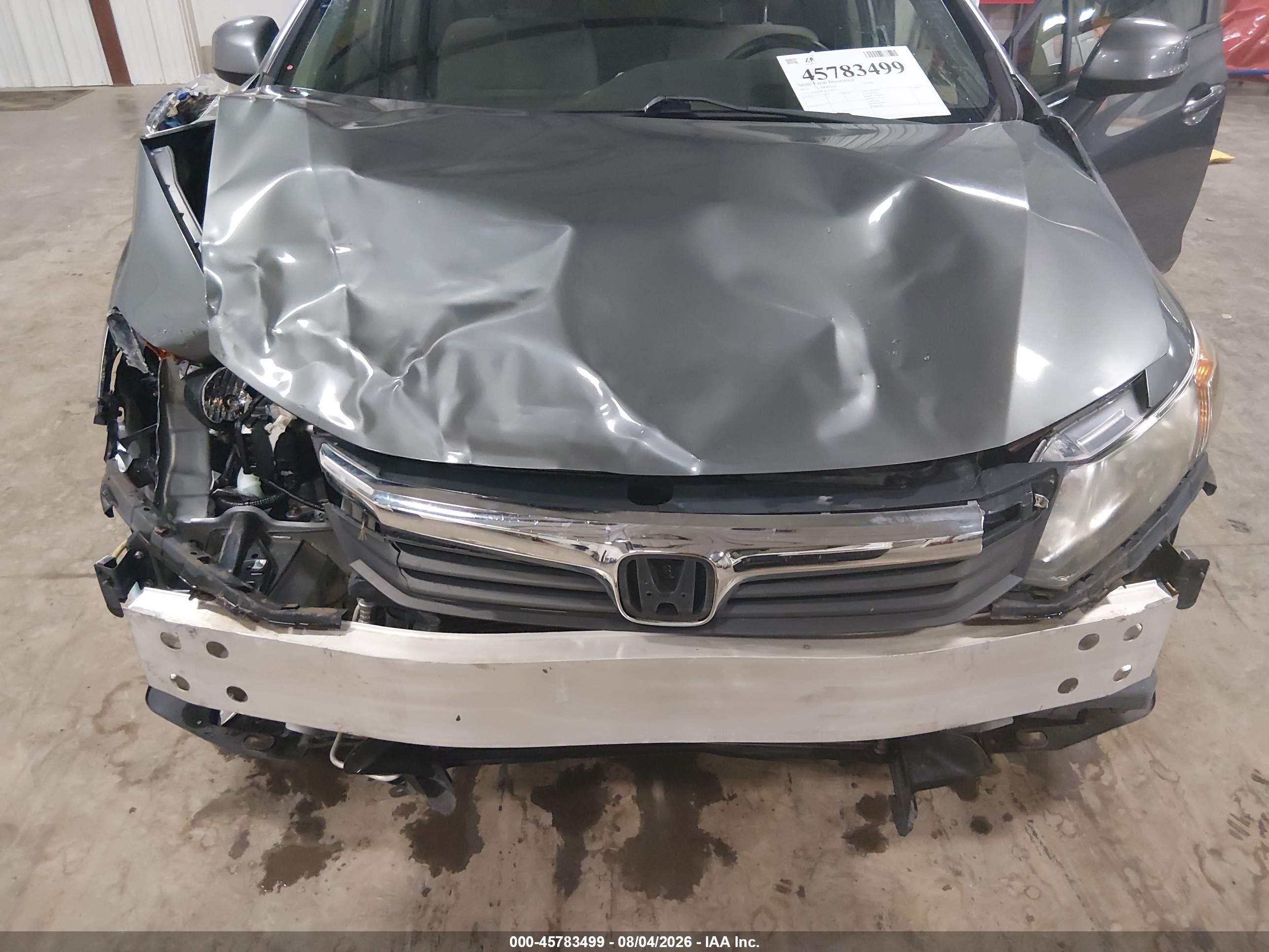 2012 Honda Civic Lx Серый vin: 19XFB2F58CE084261
