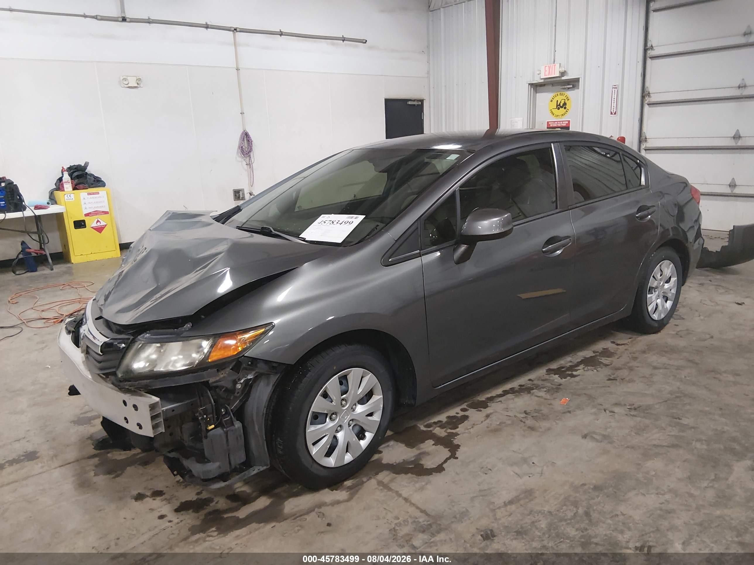 2012 Honda Civic Lx Серый vin: 19XFB2F58CE084261