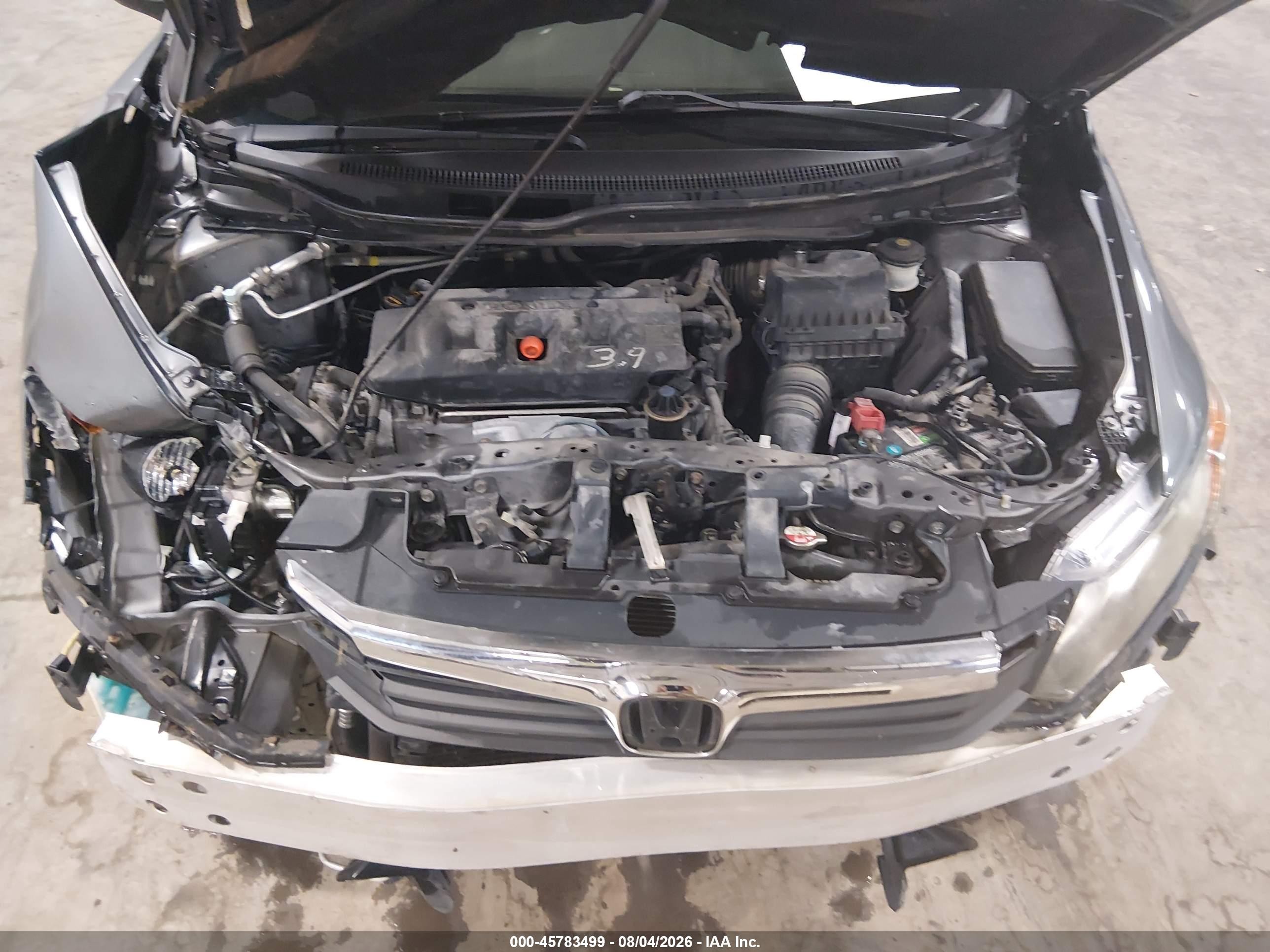 2012 Honda Civic Lx Серый vin: 19XFB2F58CE084261