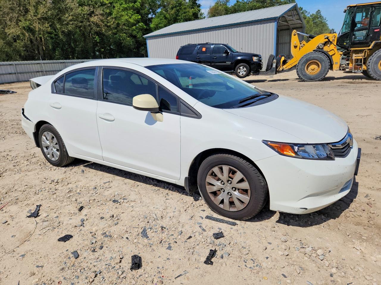 2012 Honda Civic Lx White vin: 19XFB2F58CE086561
