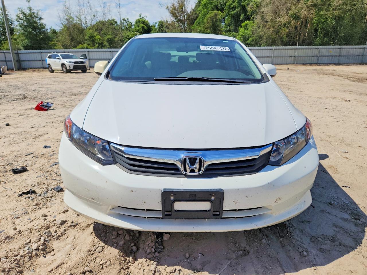 2012 Honda Civic Lx White vin: 19XFB2F58CE086561