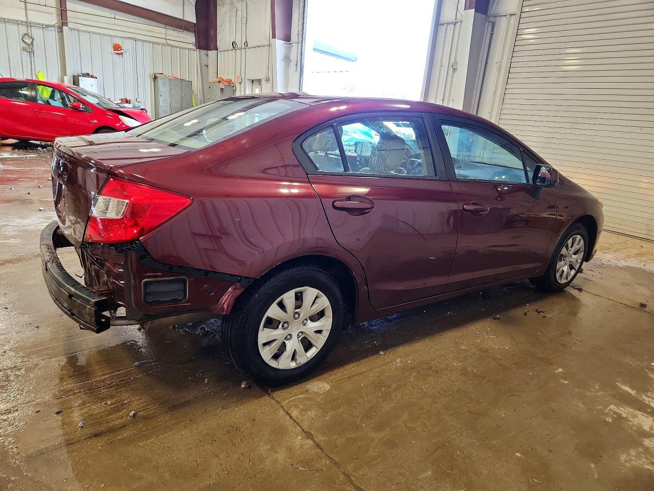 2012 Honda Civic Lx Burgundy vin: 19XFB2F58CE089105