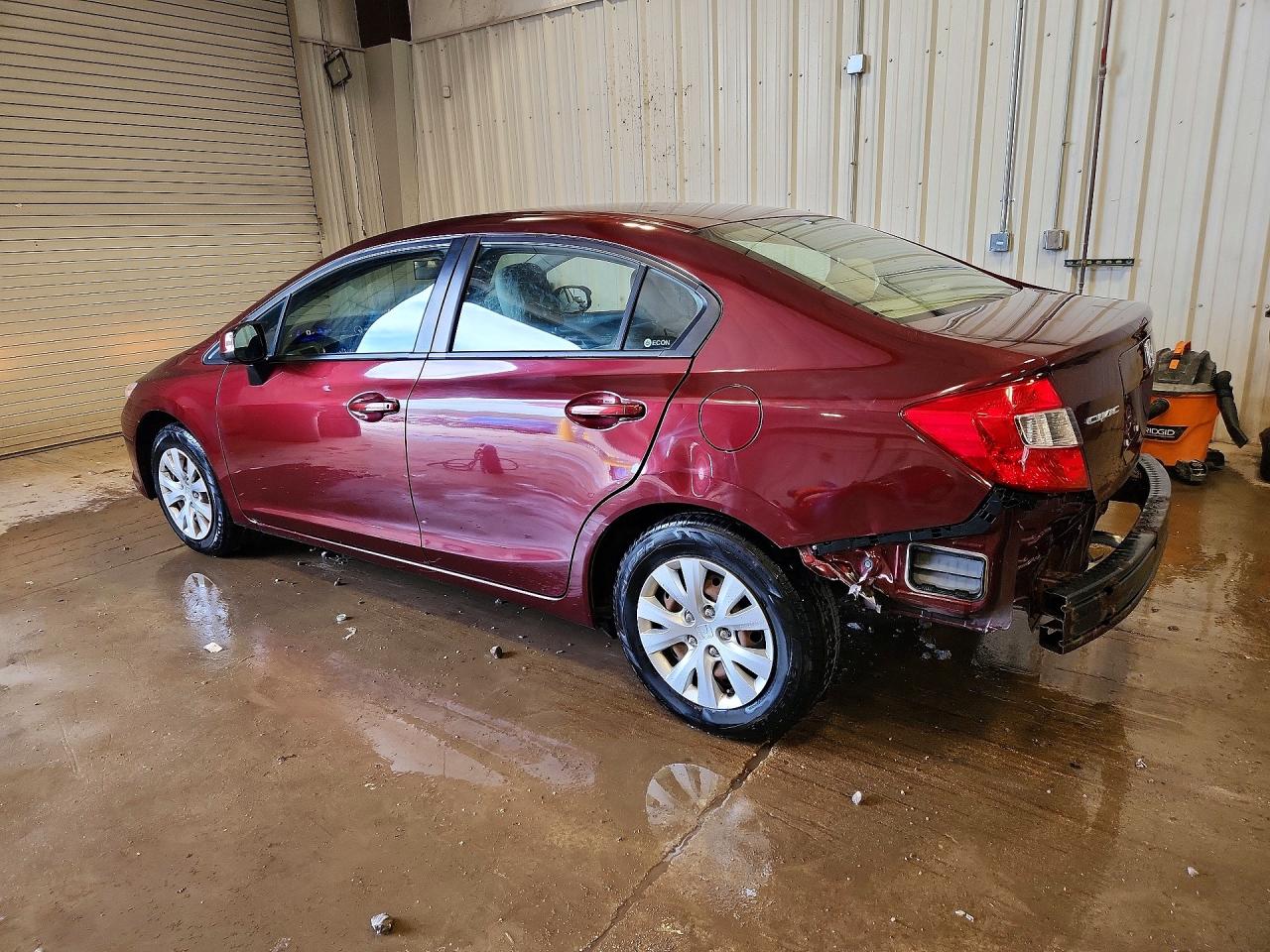 2012 Honda Civic Lx Burgundy vin: 19XFB2F58CE089105