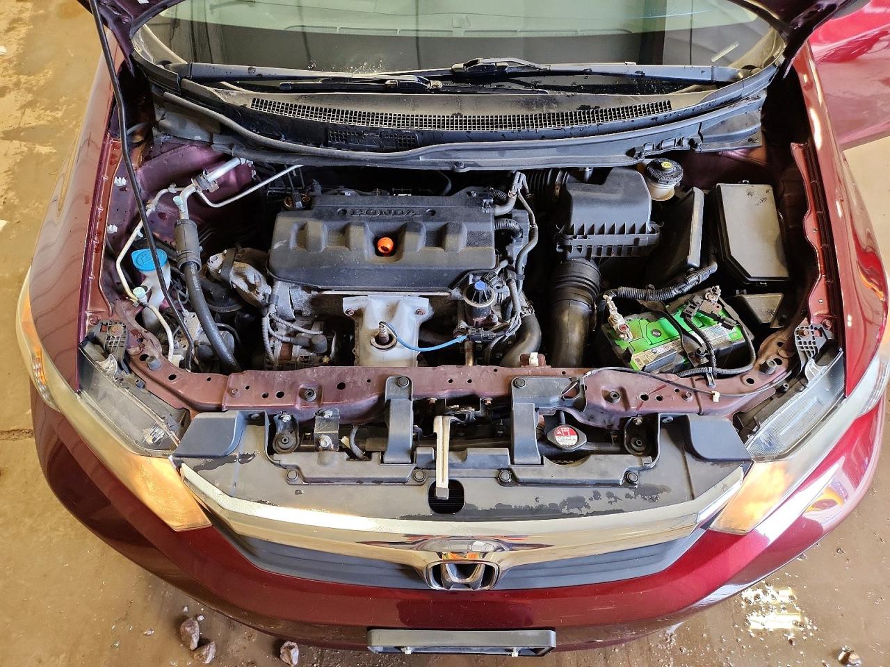 2012 Honda Civic Lx Burgundy vin: 19XFB2F58CE089105