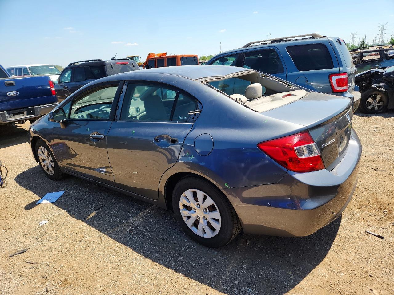 2012 Honda Civic Lx Gray vin: 19XFB2F58CE097740