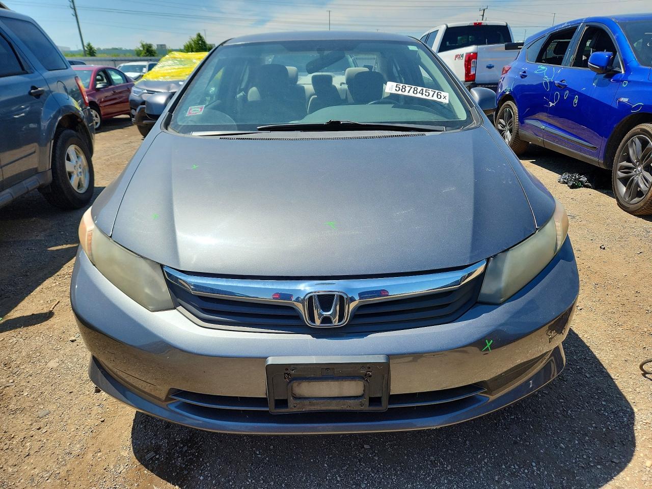 2012 Honda Civic Lx Gray vin: 19XFB2F58CE097740