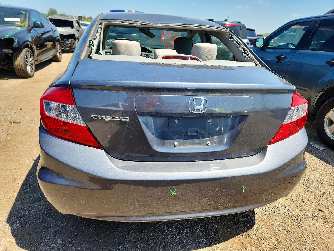 2012 Honda Civic Lx Gray vin: 19XFB2F58CE097740
