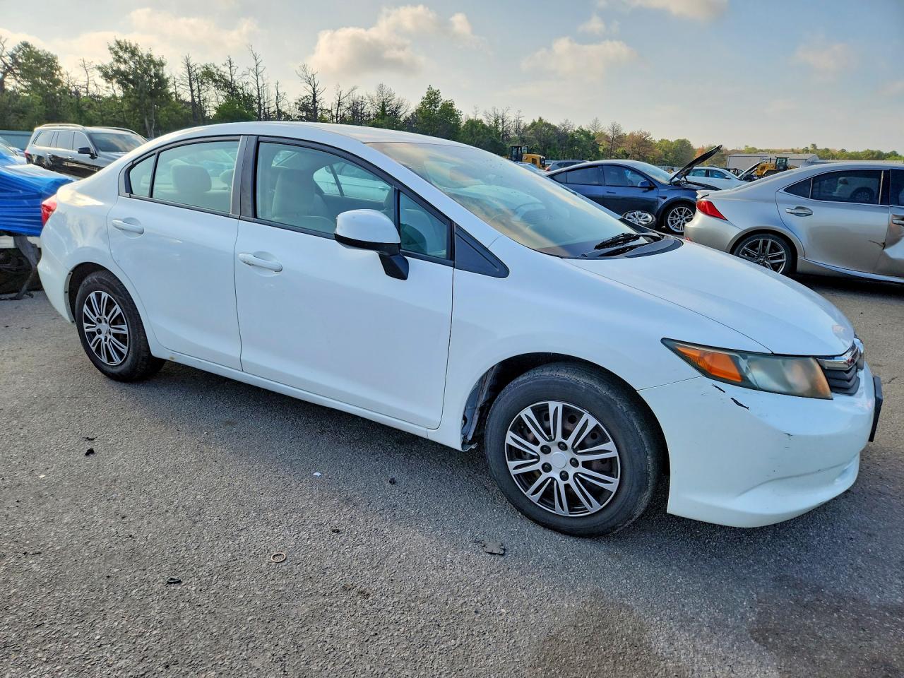 2012 Honda Civic Lx White vin: 19XFB2F58CE103438