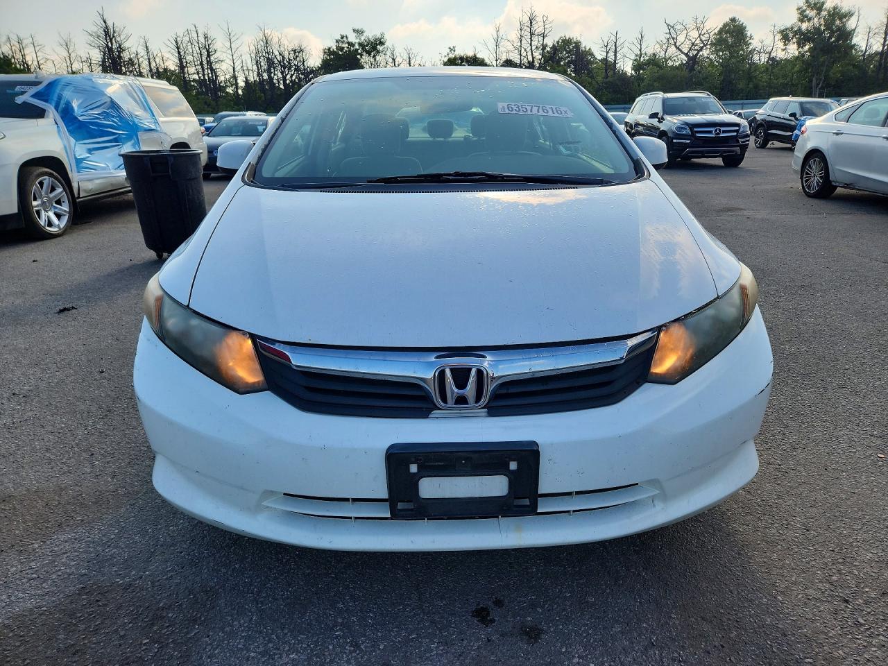 2012 Honda Civic Lx White vin: 19XFB2F58CE103438