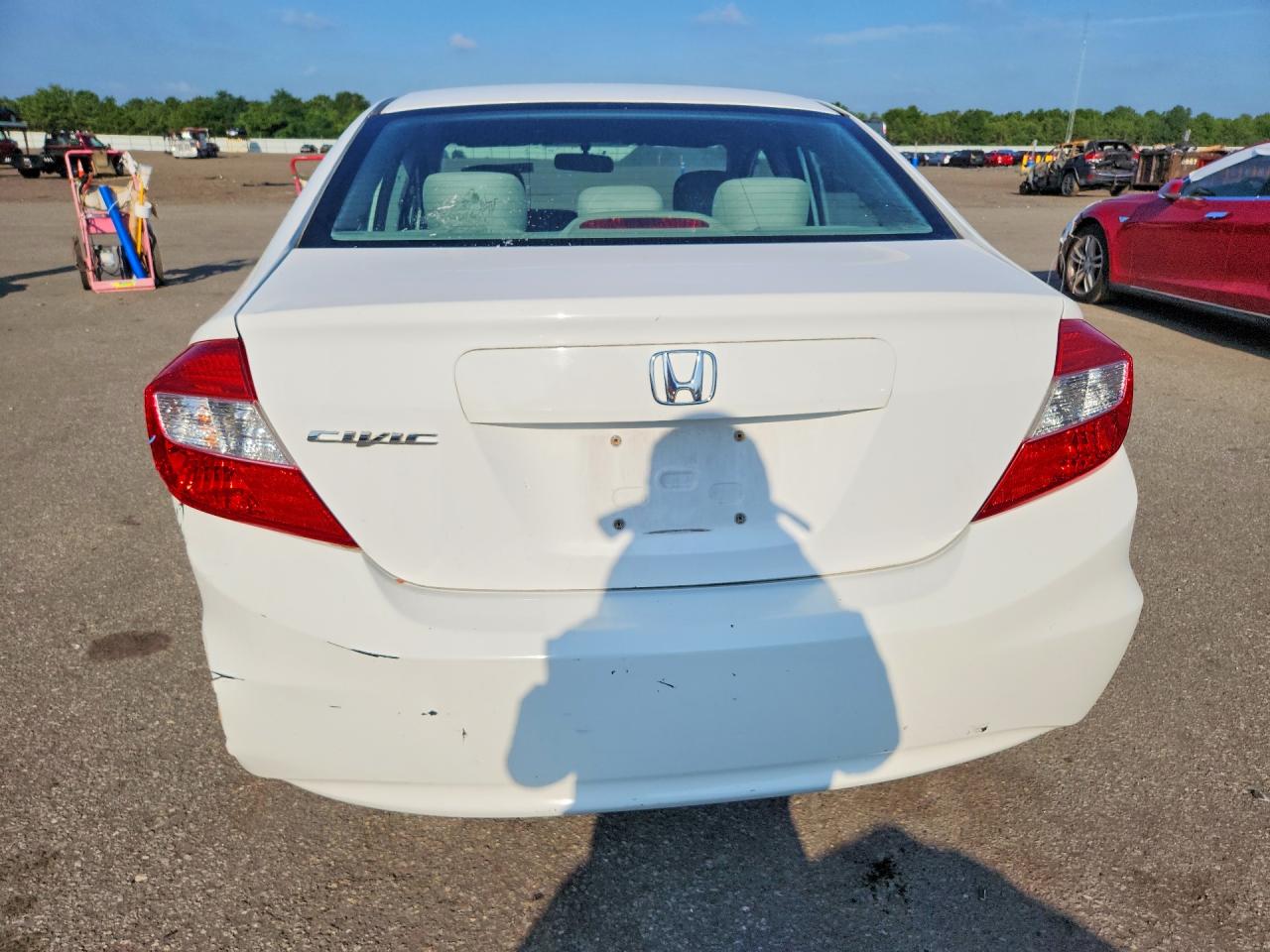 2012 Honda Civic Lx White vin: 19XFB2F58CE103438