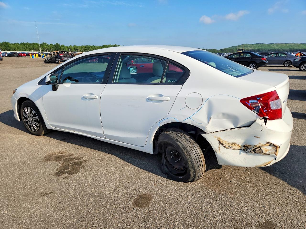 2012 Honda Civic Lx White vin: 19XFB2F58CE103438