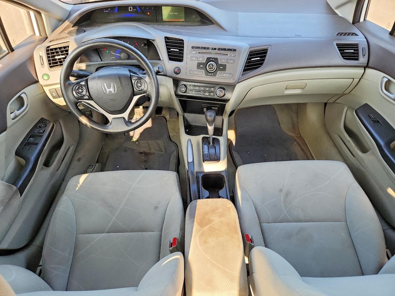 2012 Honda Civic Lx White vin: 19XFB2F58CE103438