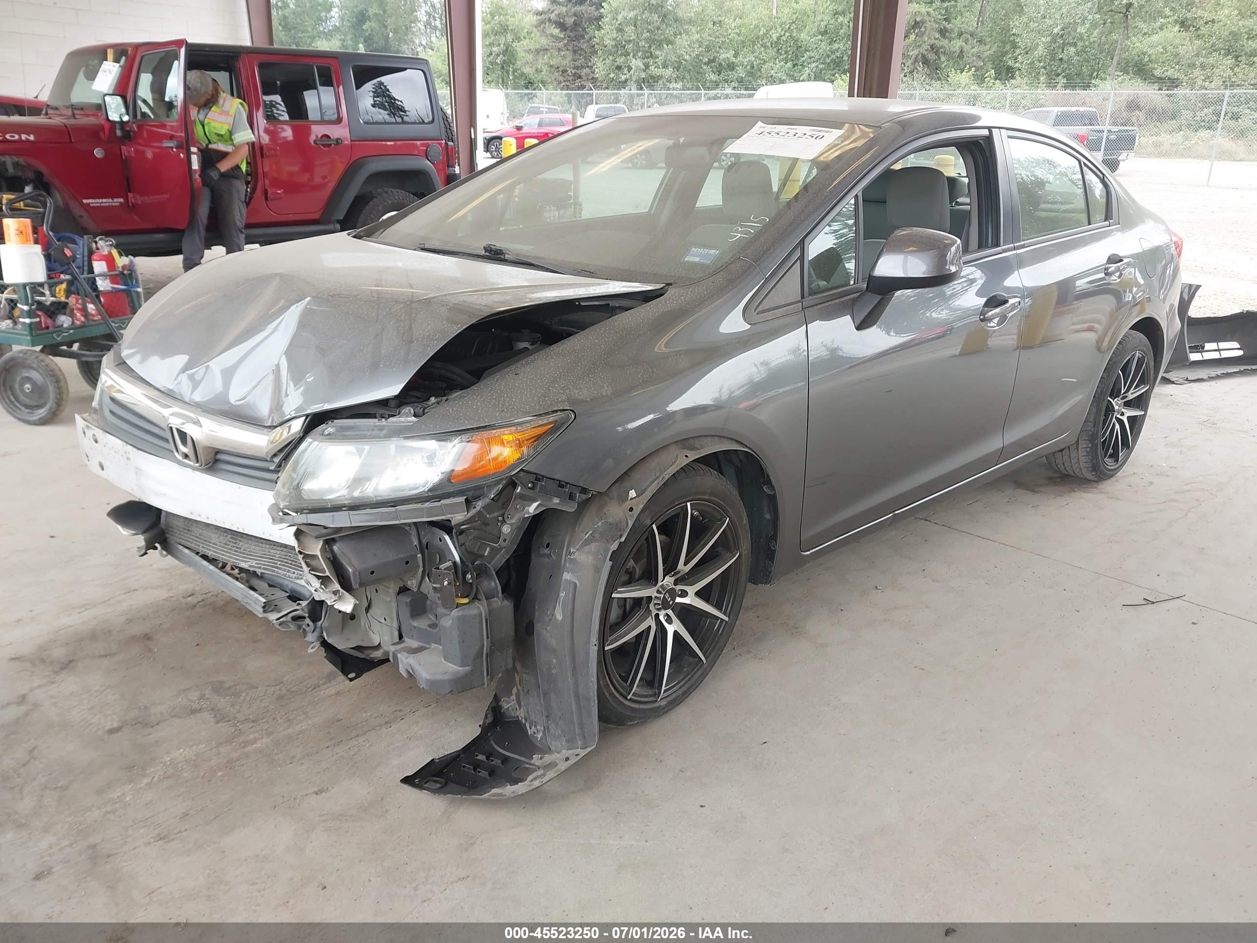 2012 Honda Civic Lx Gray vin: 19XFB2F58CE104315