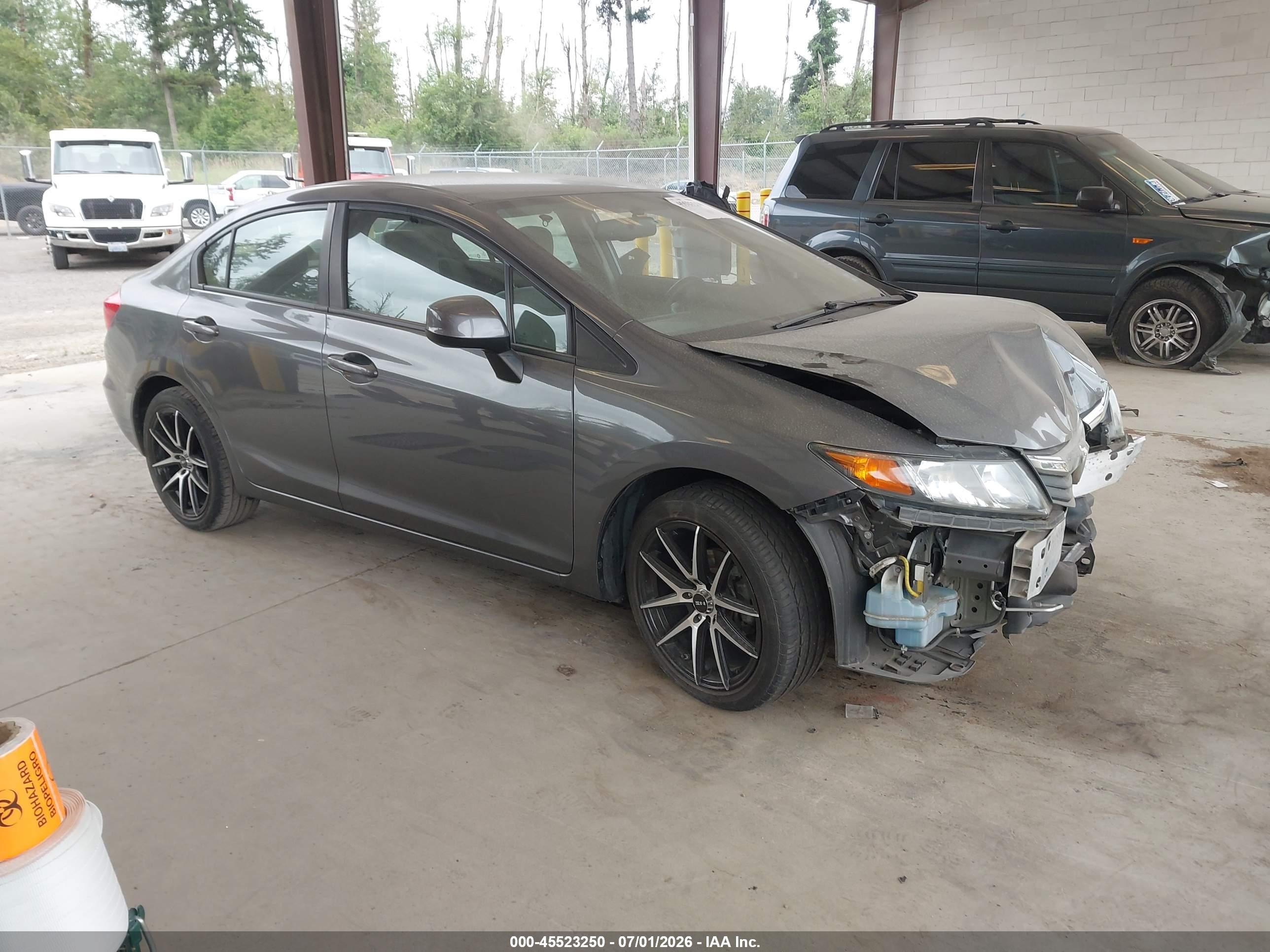 2012 Honda Civic Lx Gray vin: 19XFB2F58CE104315