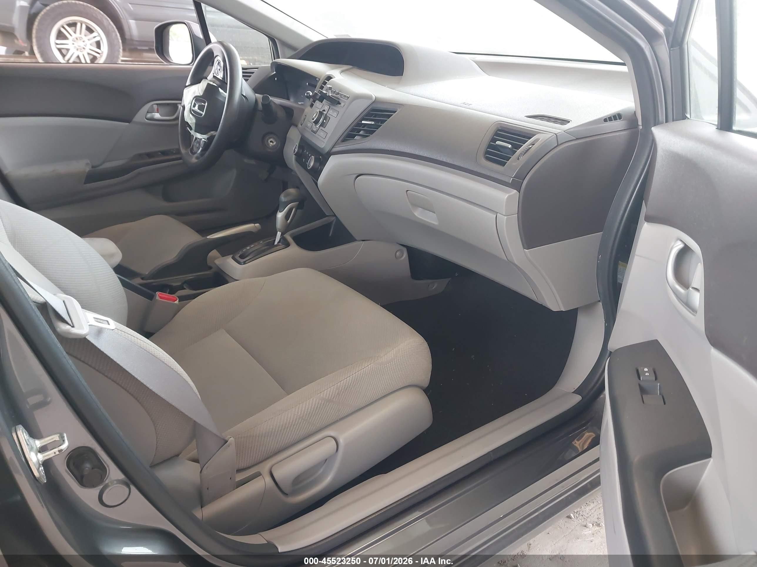 2012 Honda Civic Lx Gray vin: 19XFB2F58CE104315