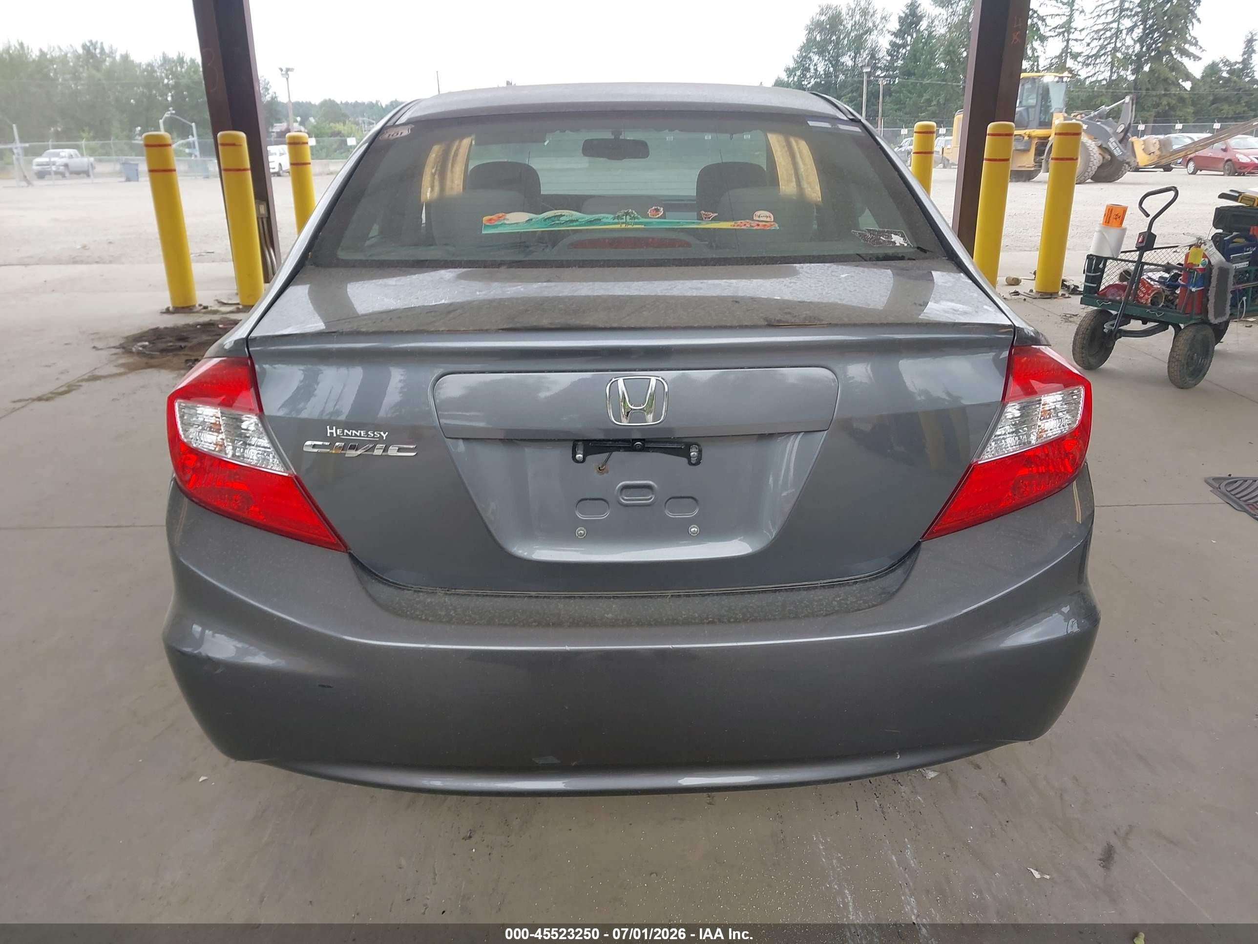 2012 Honda Civic Lx Gray vin: 19XFB2F58CE104315
