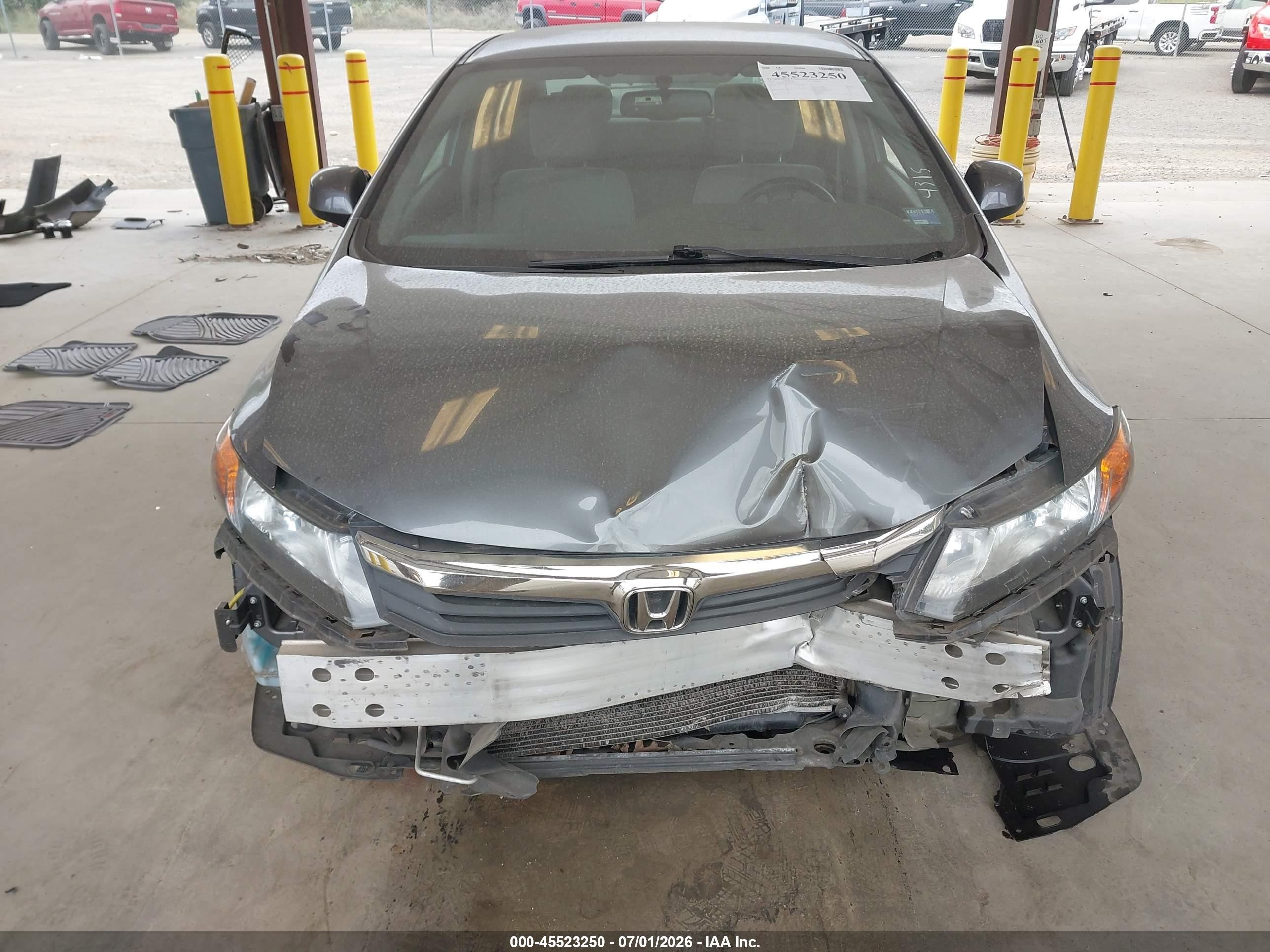 2012 Honda Civic Lx Gray vin: 19XFB2F58CE104315
