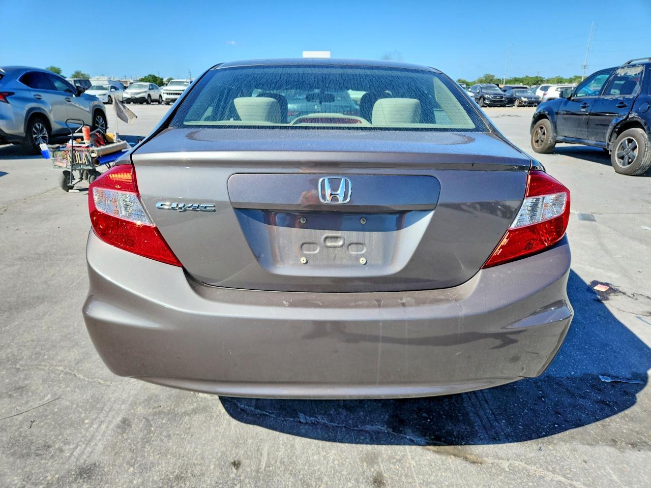 2012 Honda Civic Lx Gray vin: 19XFB2F58CE105321