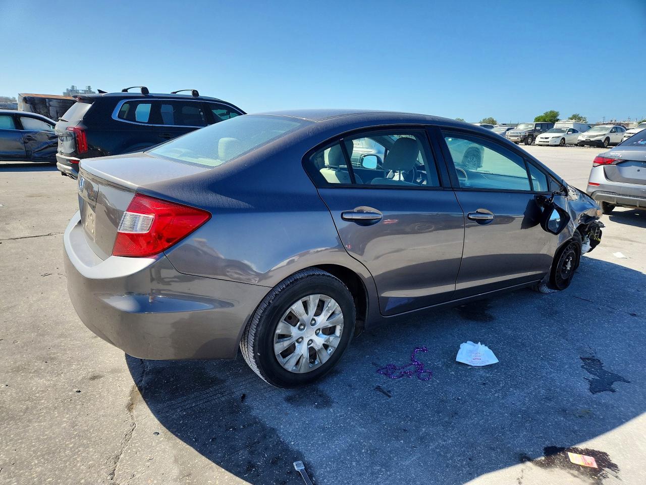 2012 Honda Civic Lx Gray vin: 19XFB2F58CE105321