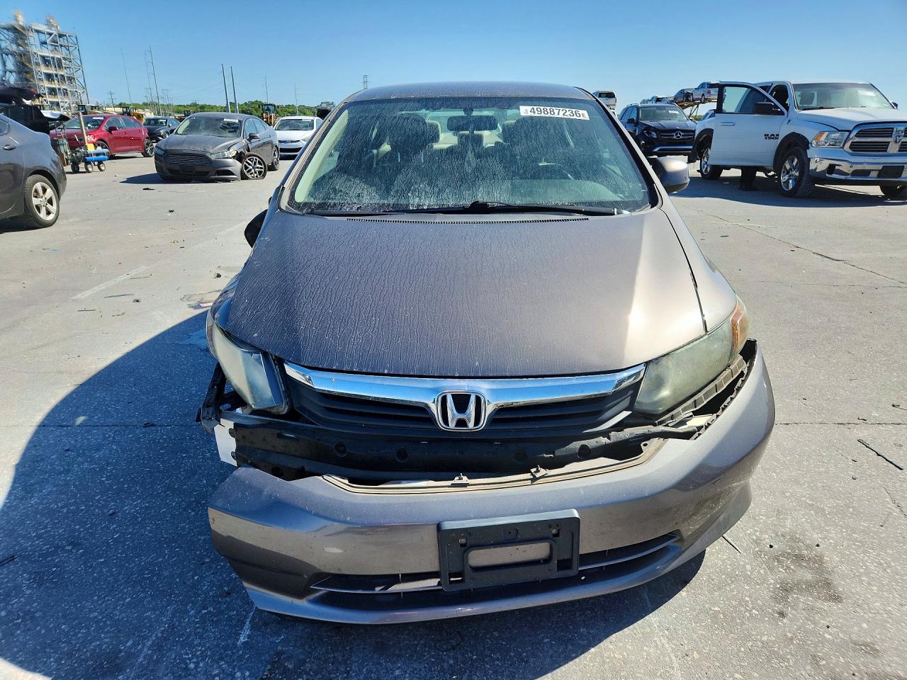 2012 Honda Civic Lx Gray vin: 19XFB2F58CE105321