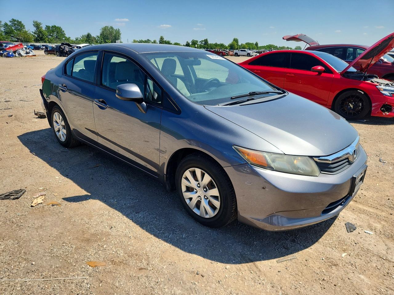 2012 Honda Civic Lx Gray vin: 19XFB2F58CE106372