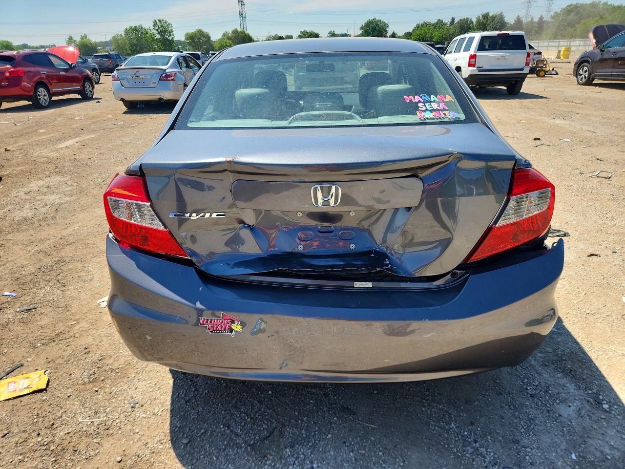 2012 Honda Civic Lx Gray vin: 19XFB2F58CE106372