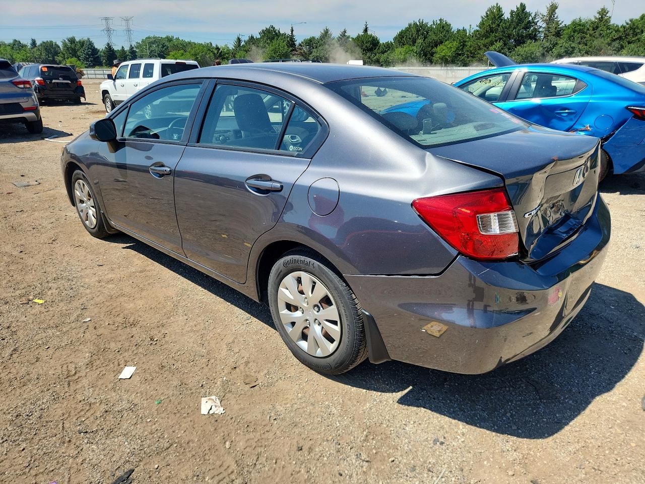 2012 Honda Civic Lx Gray vin: 19XFB2F58CE106372