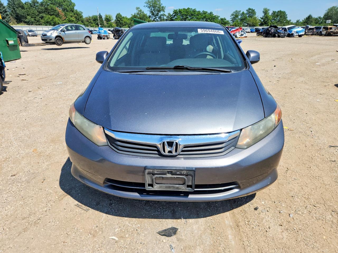 2012 Honda Civic Lx Gray vin: 19XFB2F58CE106372