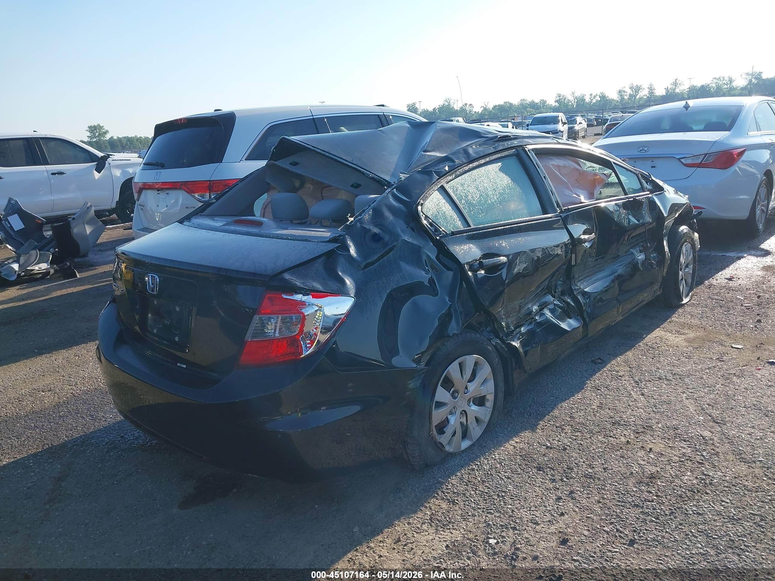 2012 Honda Civic Lx Black vin: 19XFB2F58CE107375