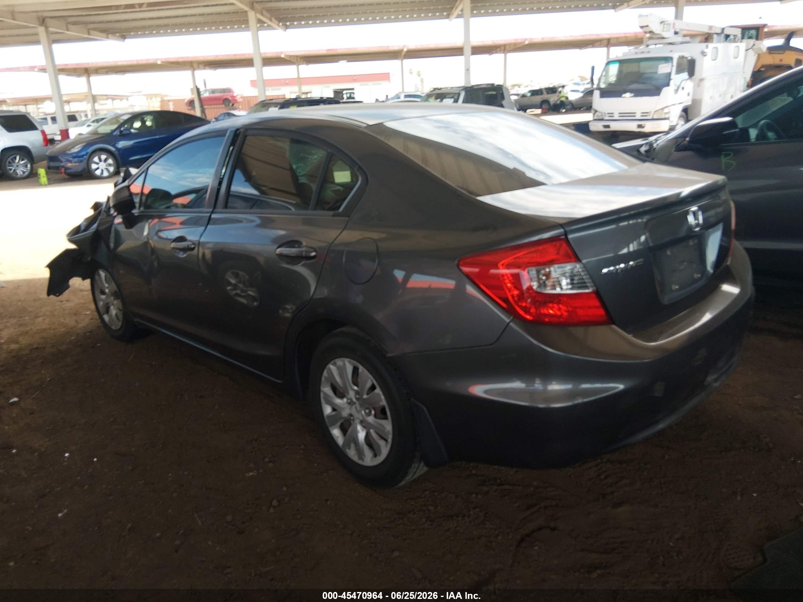 2012 Honda Civic Lx Gray vin: 19XFB2F58CE323789