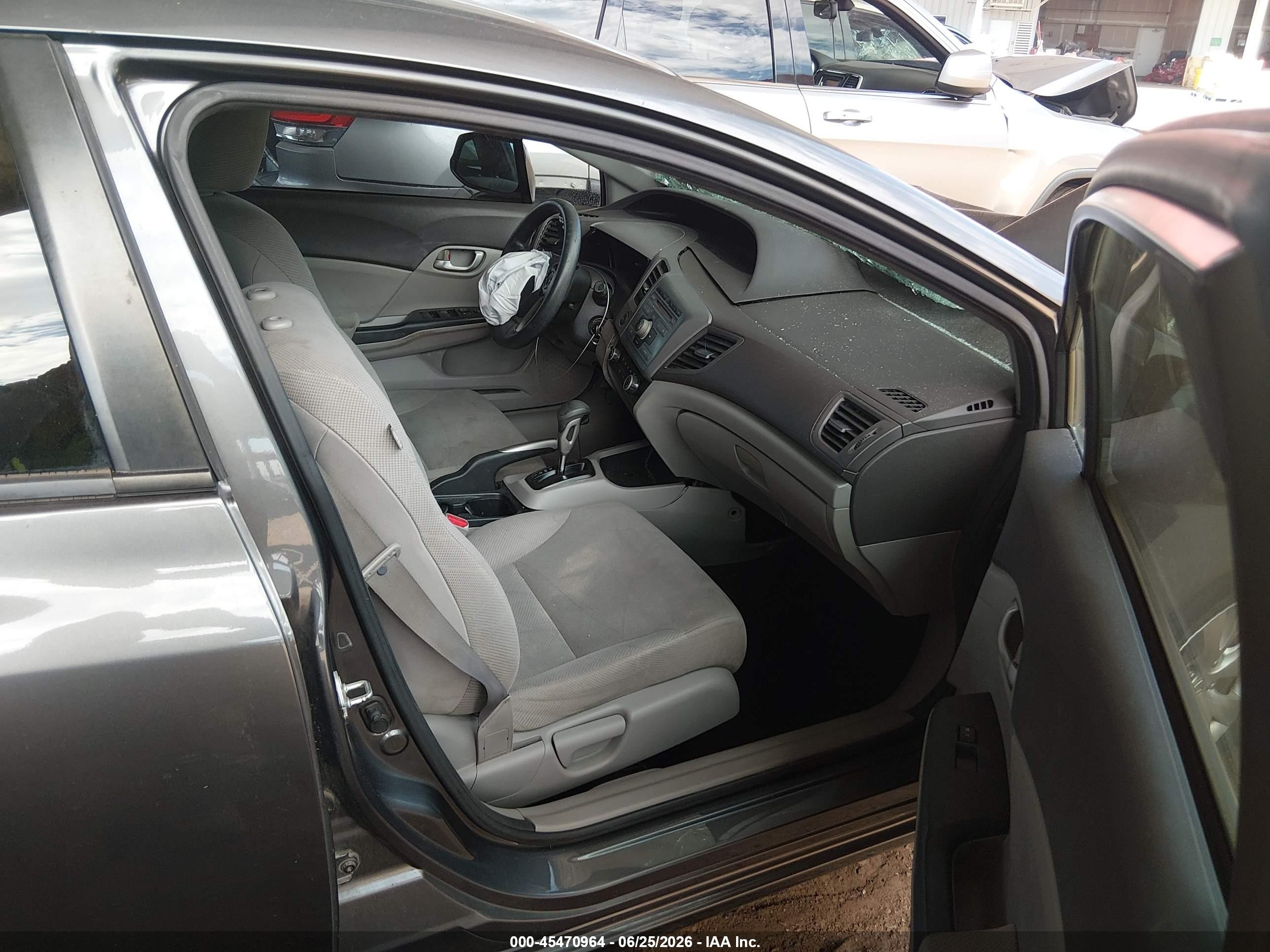 2012 Honda Civic Lx Gray vin: 19XFB2F58CE323789