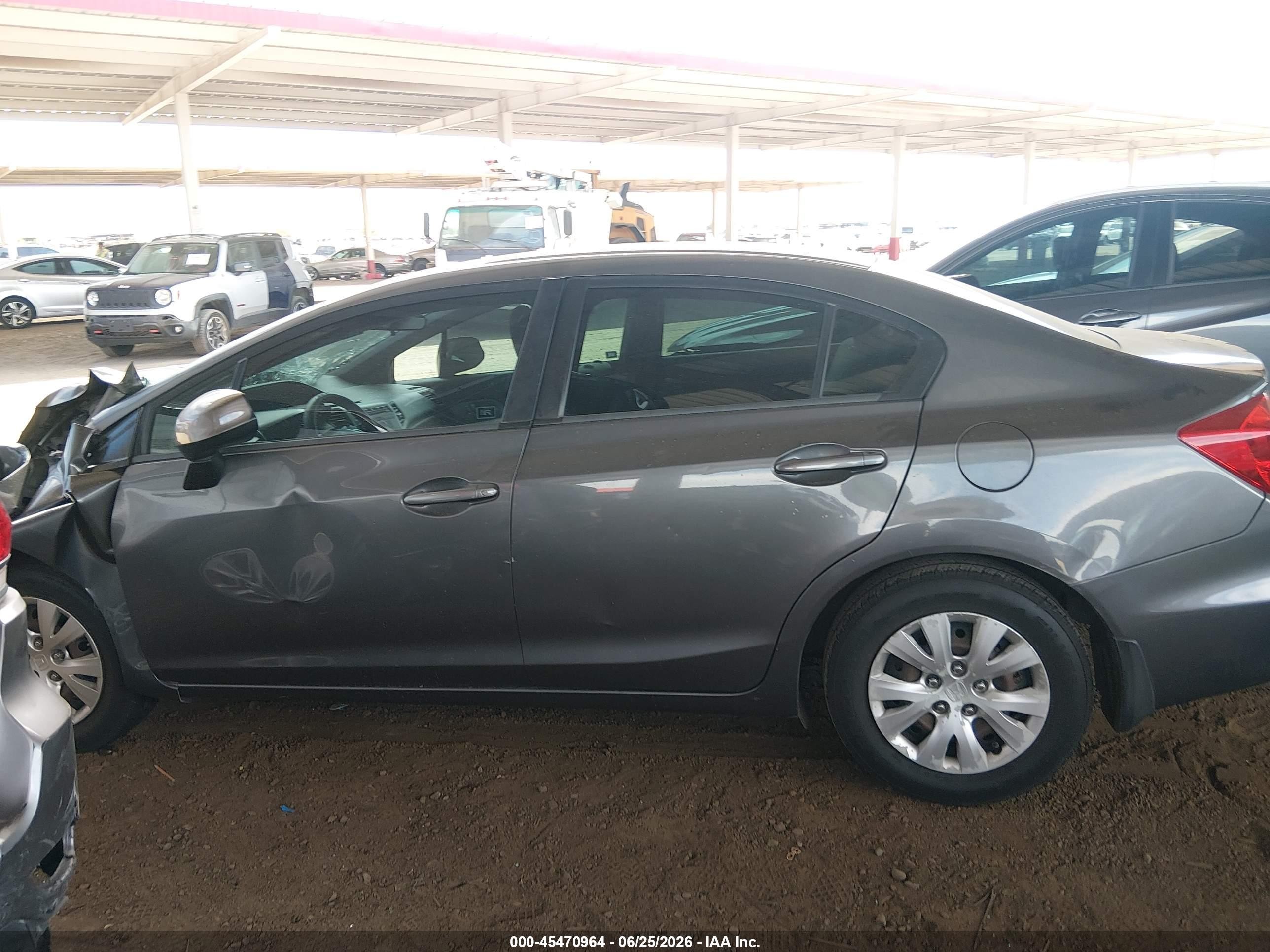 2012 Honda Civic Lx Gray vin: 19XFB2F58CE323789