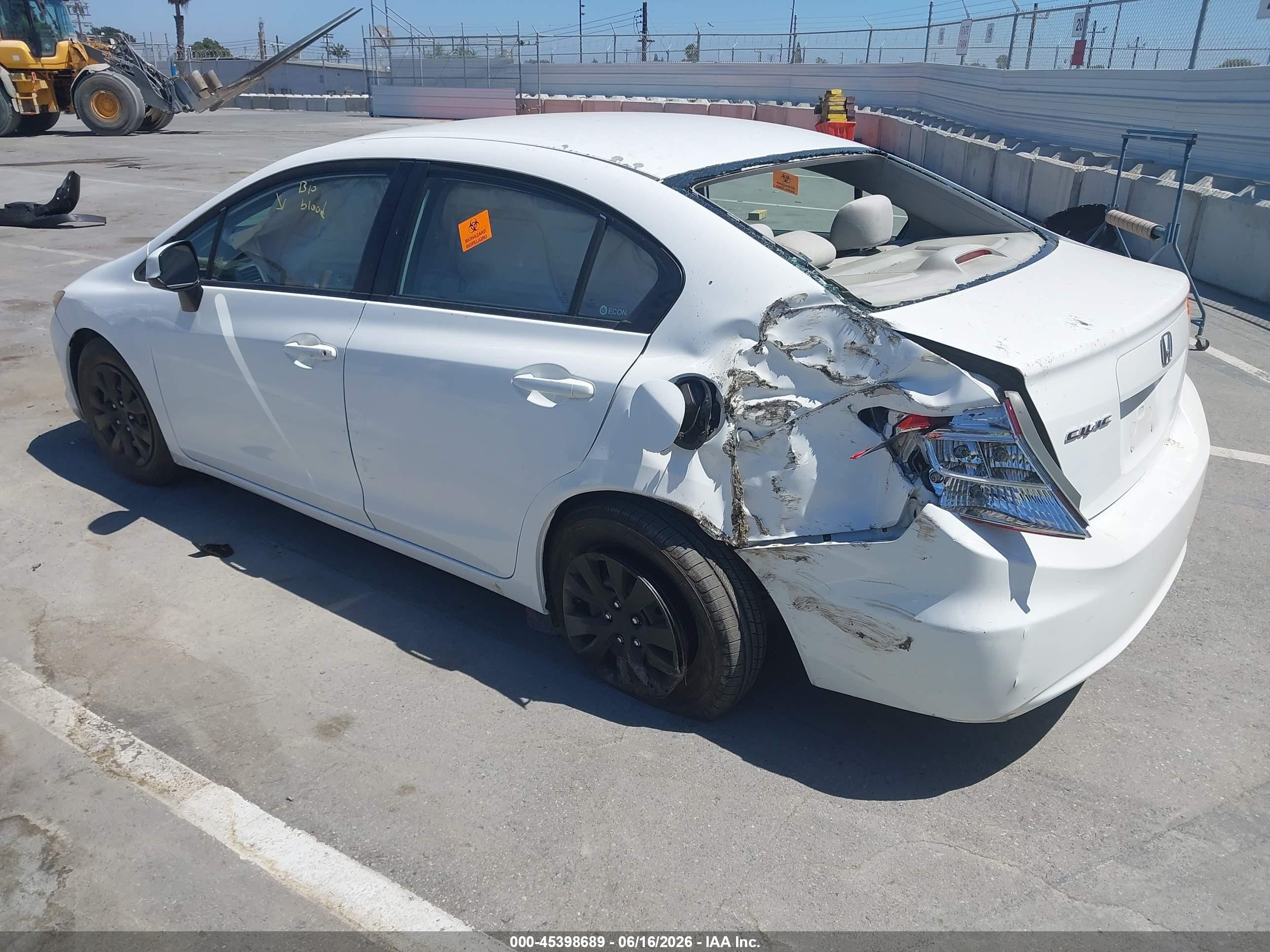 2012 Honda Civic Lx White vin: 19XFB2F58CE351348