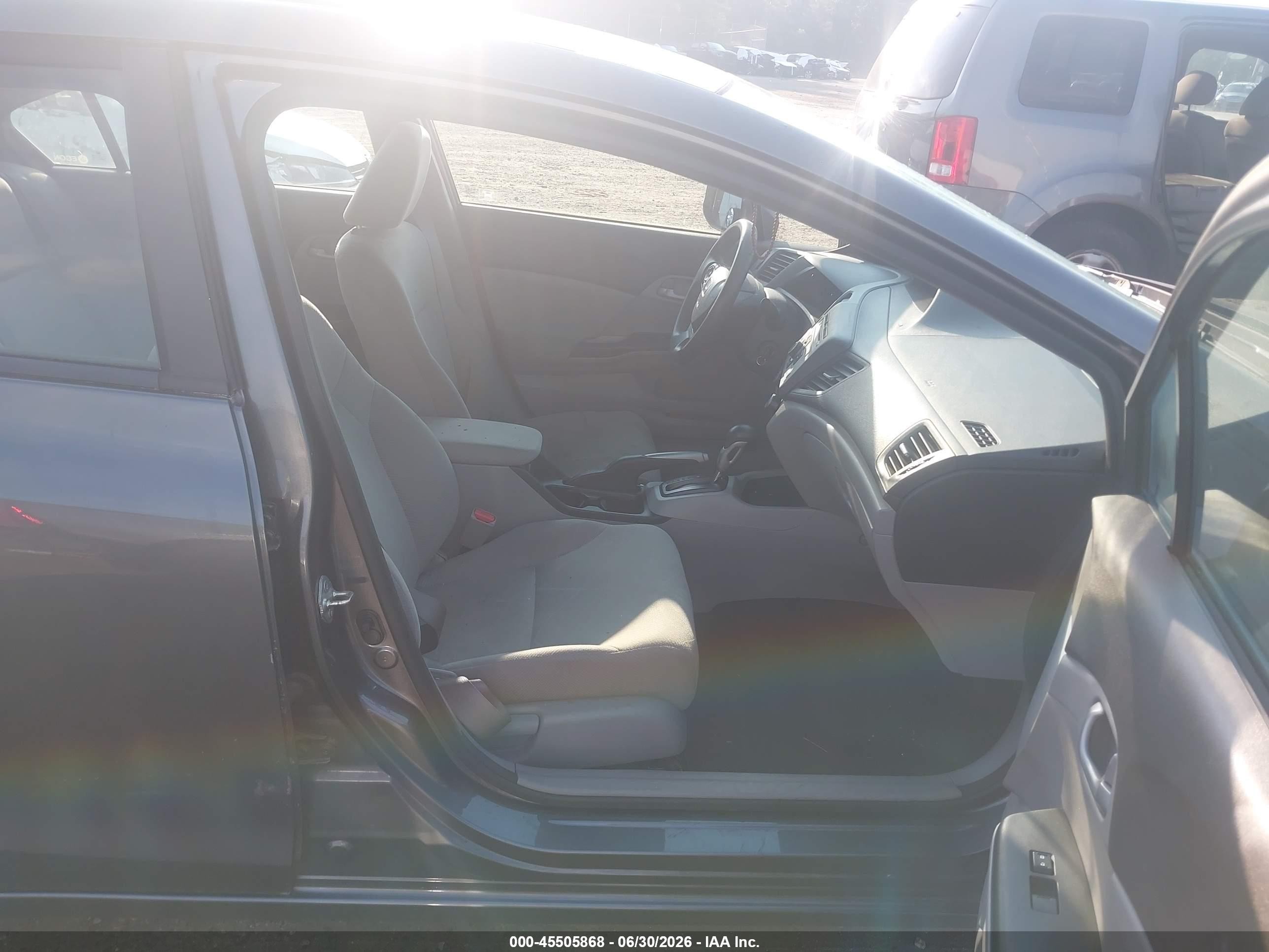 2012 Honda Civic Lx Gray vin: 19XFB2F58CE354573