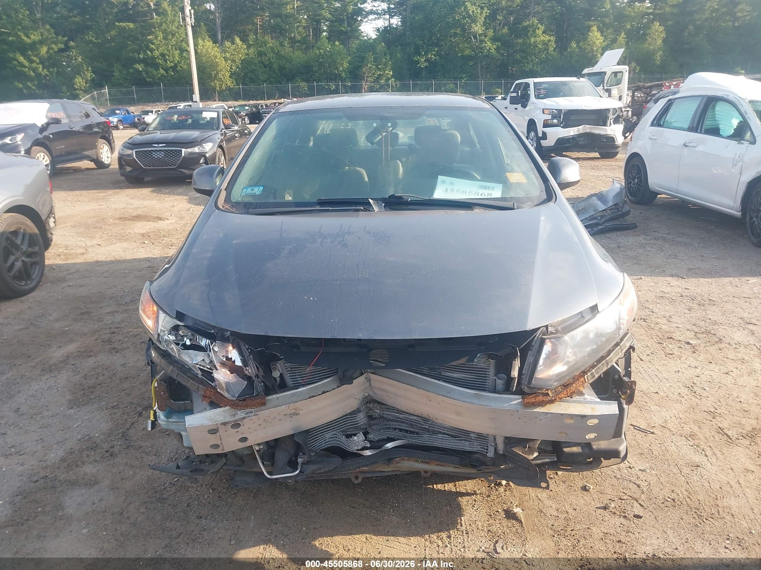 2012 Honda Civic Lx Gray vin: 19XFB2F58CE354573