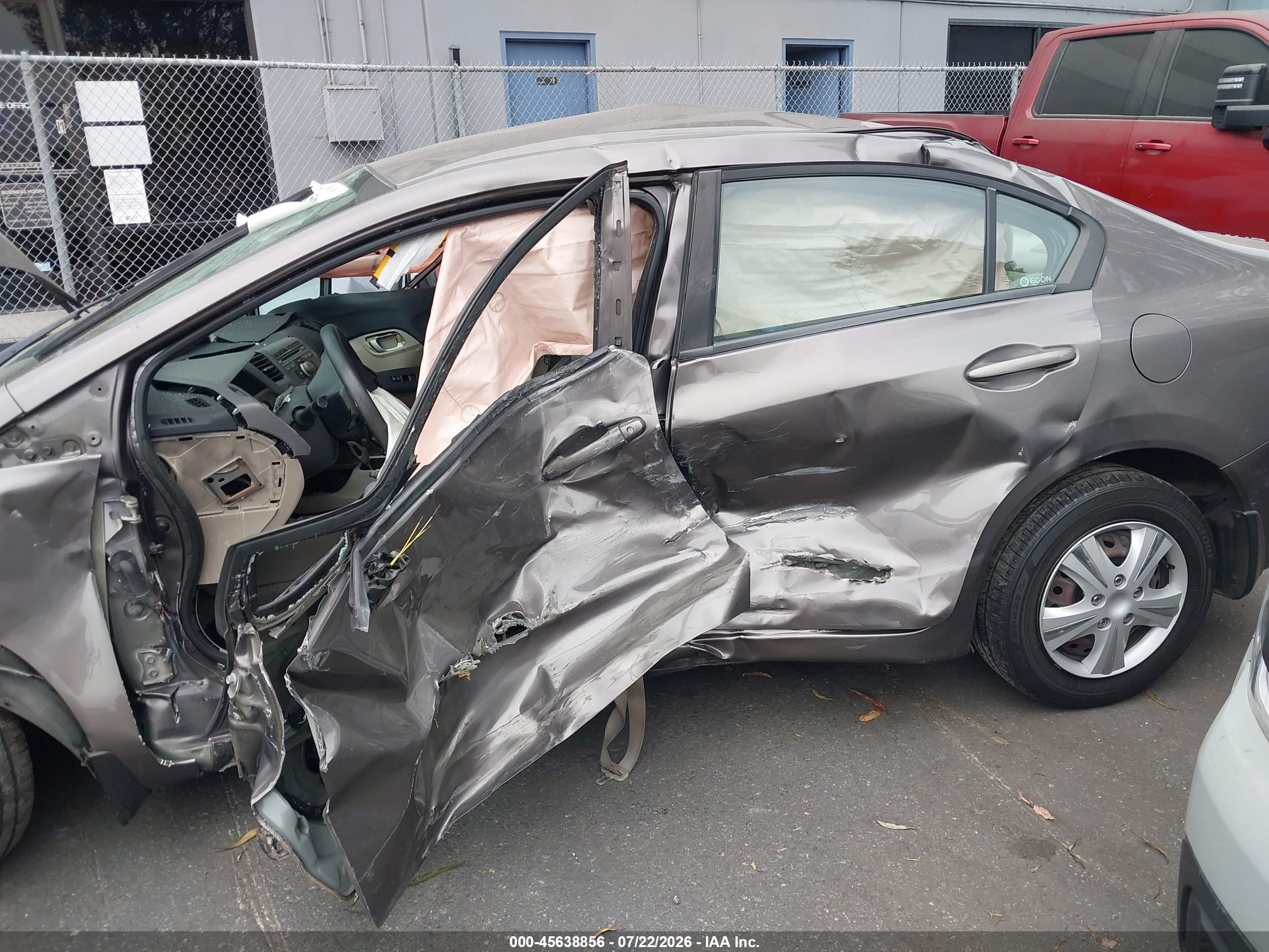 2012 Honda Civic Lx Gray vin: 19XFB2F58CE355853