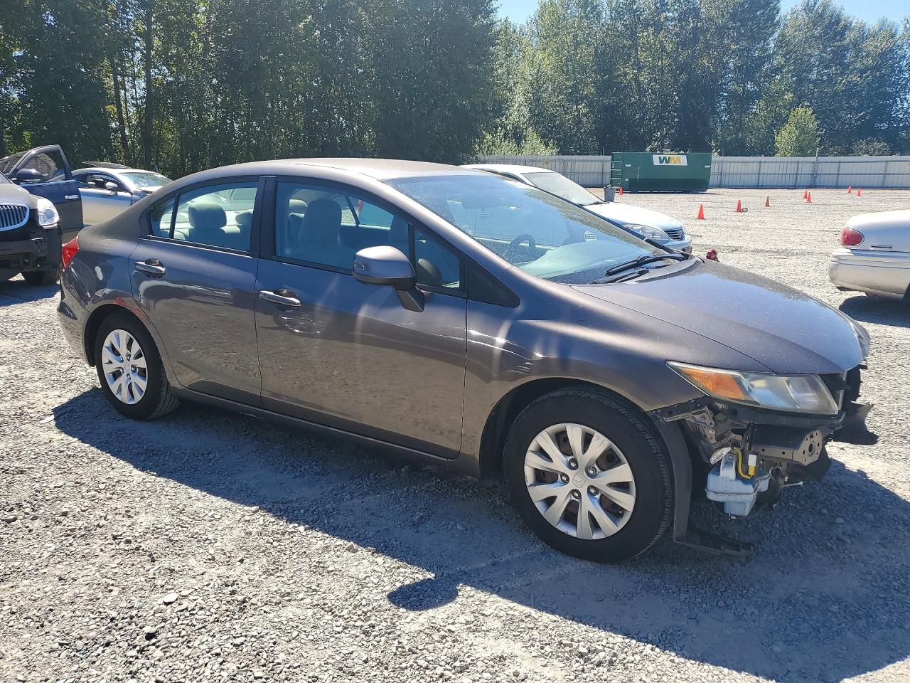 2012 Honda Civic Lx Gray vin: 19XFB2F58CE372944