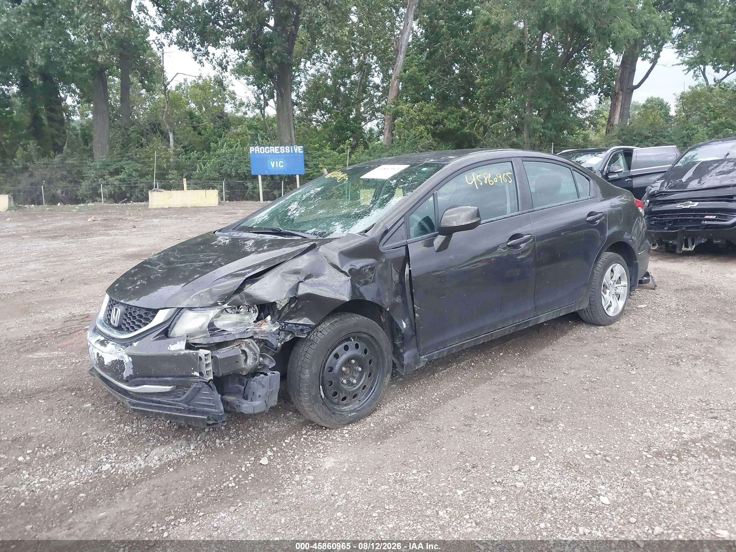 2013 Honda Civic Lx Black vin: 19XFB2F58DE012462