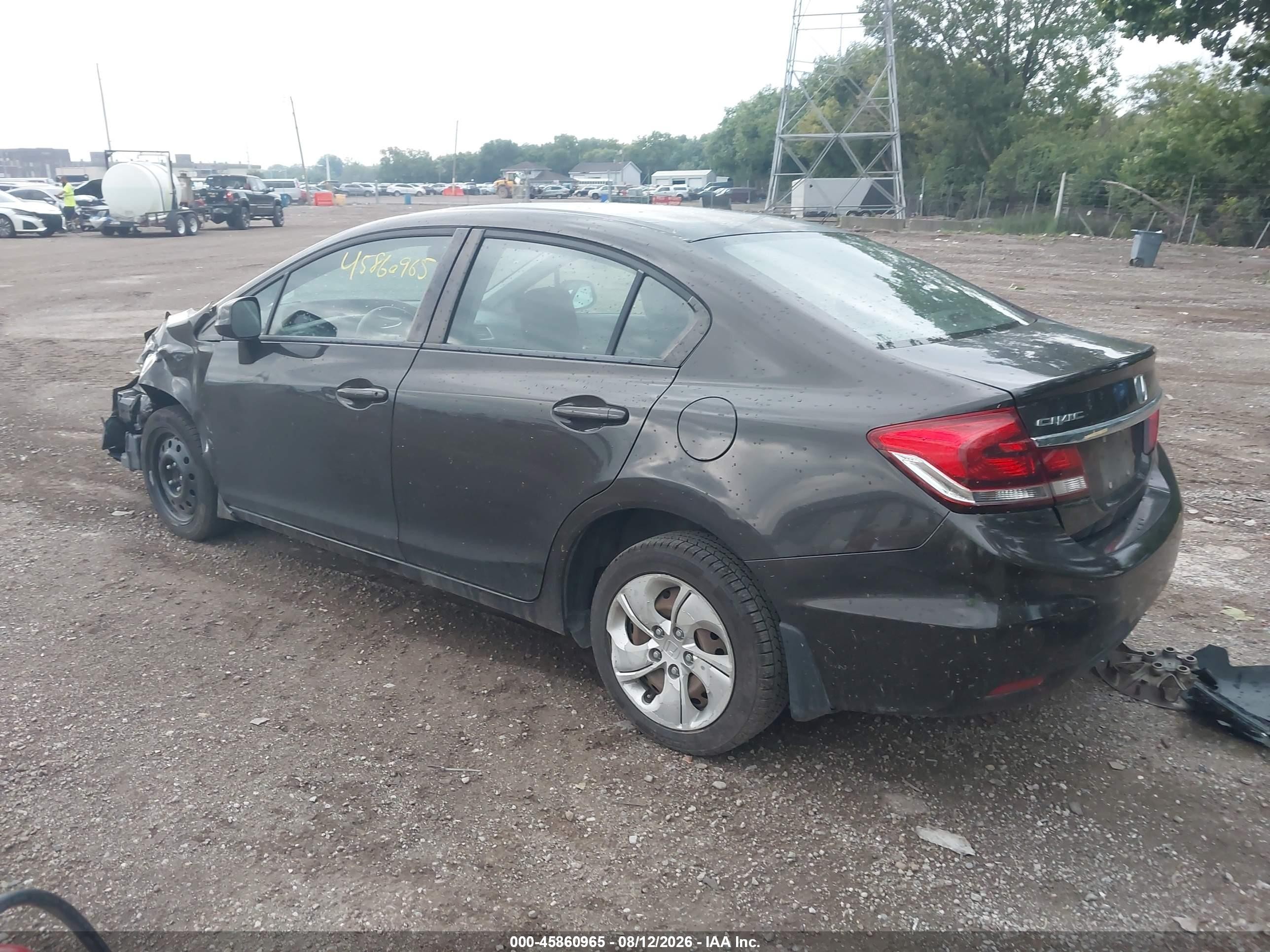 2013 Honda Civic Lx Black vin: 19XFB2F58DE012462