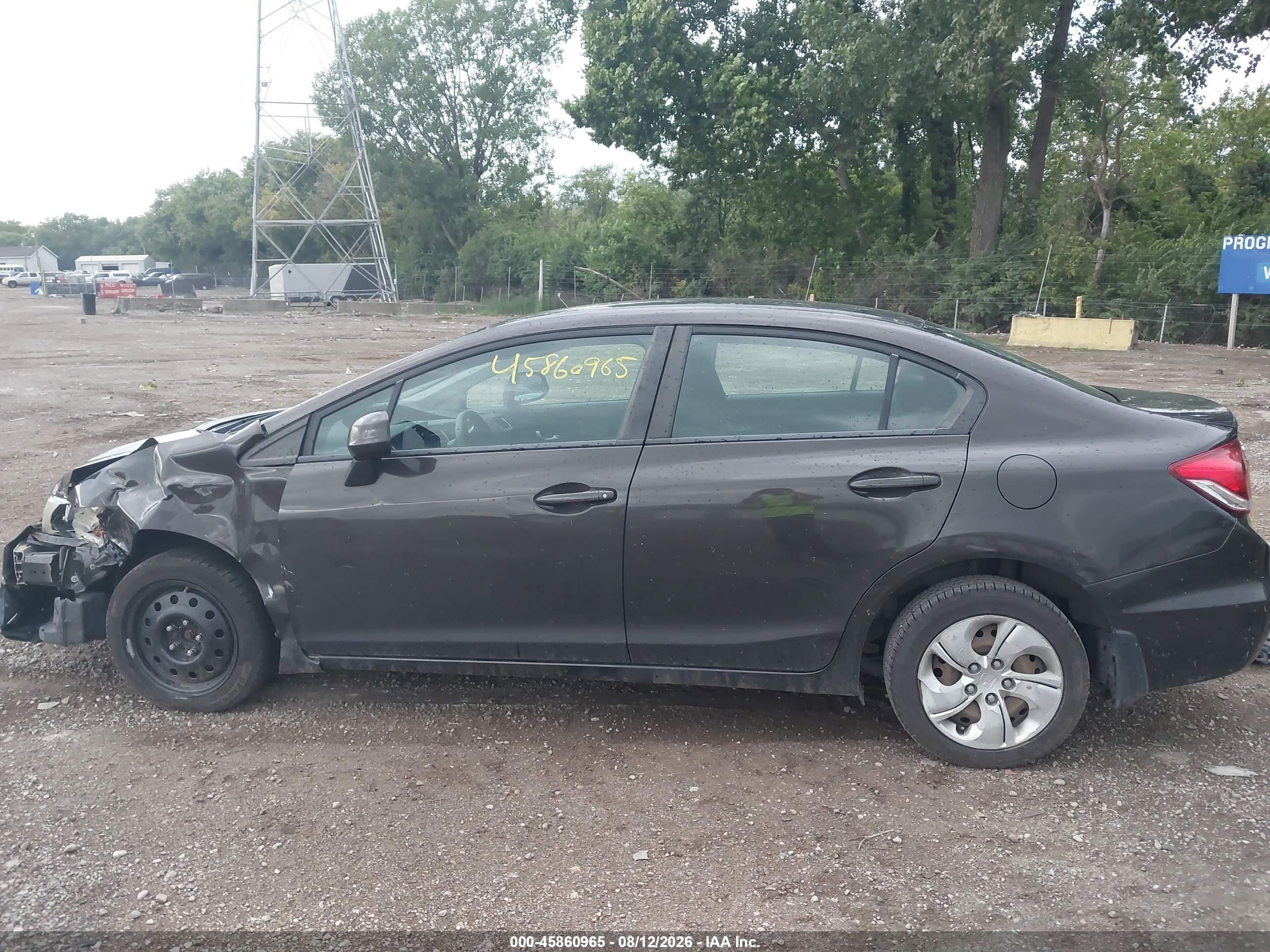 2013 Honda Civic Lx Black vin: 19XFB2F58DE012462