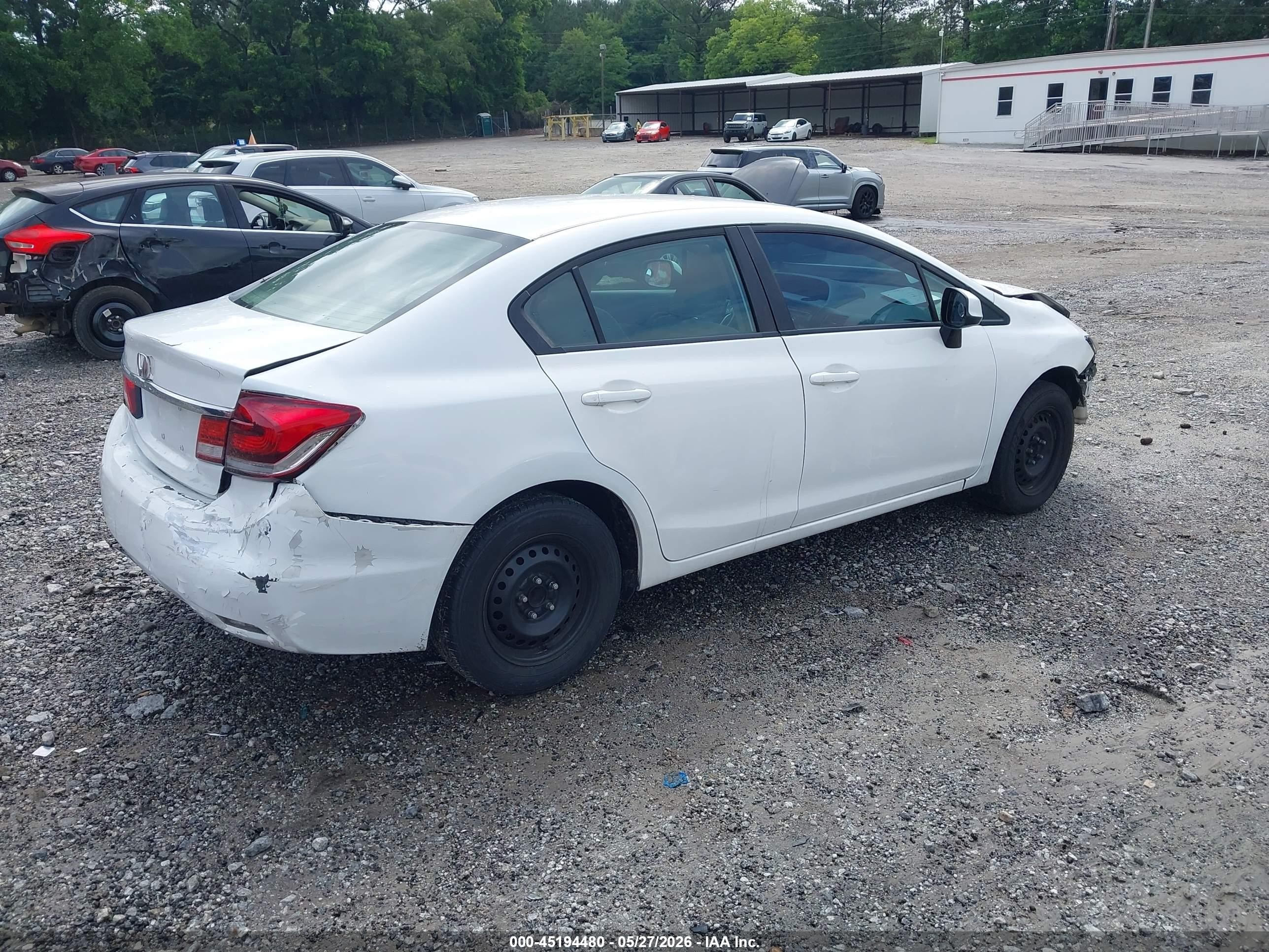 2013 Honda Civic Lx White vin: 19XFB2F58DE015037